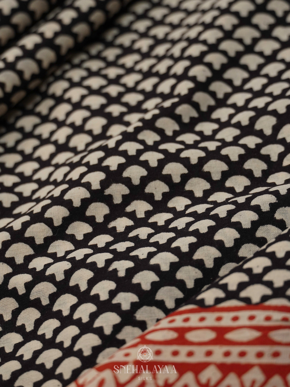 Black Jaipur Cotton Saree