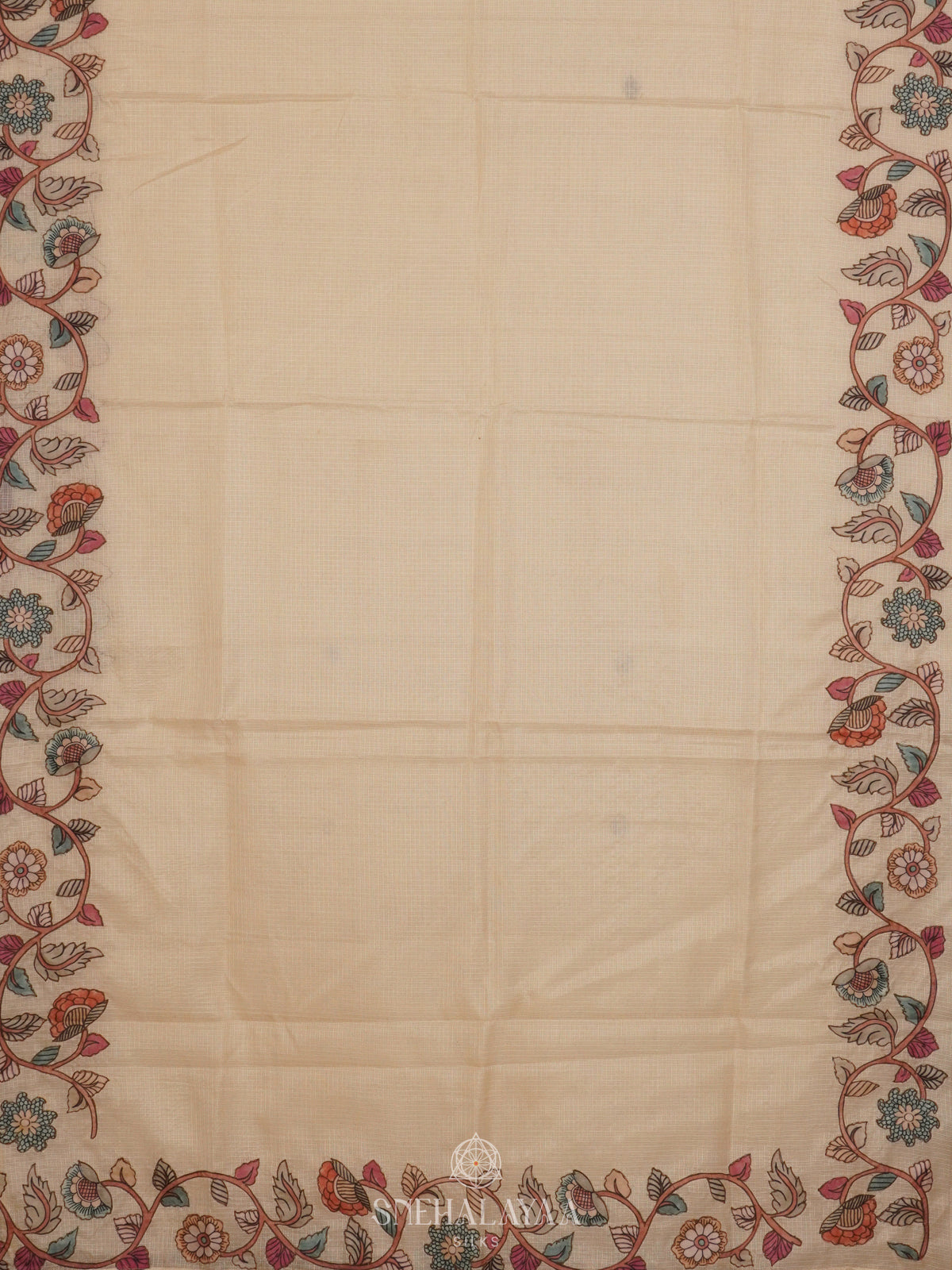 White Kota Embroidery Saree