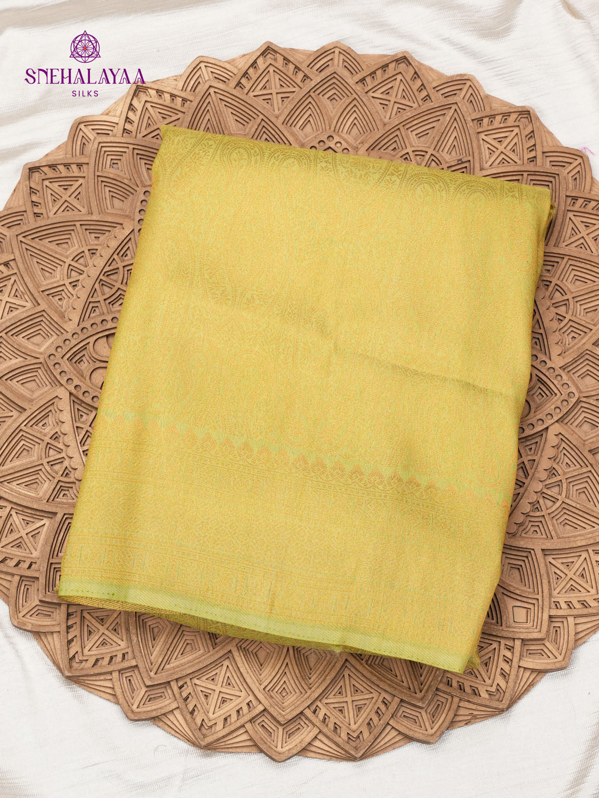 Lime Green Soft Silk Saree