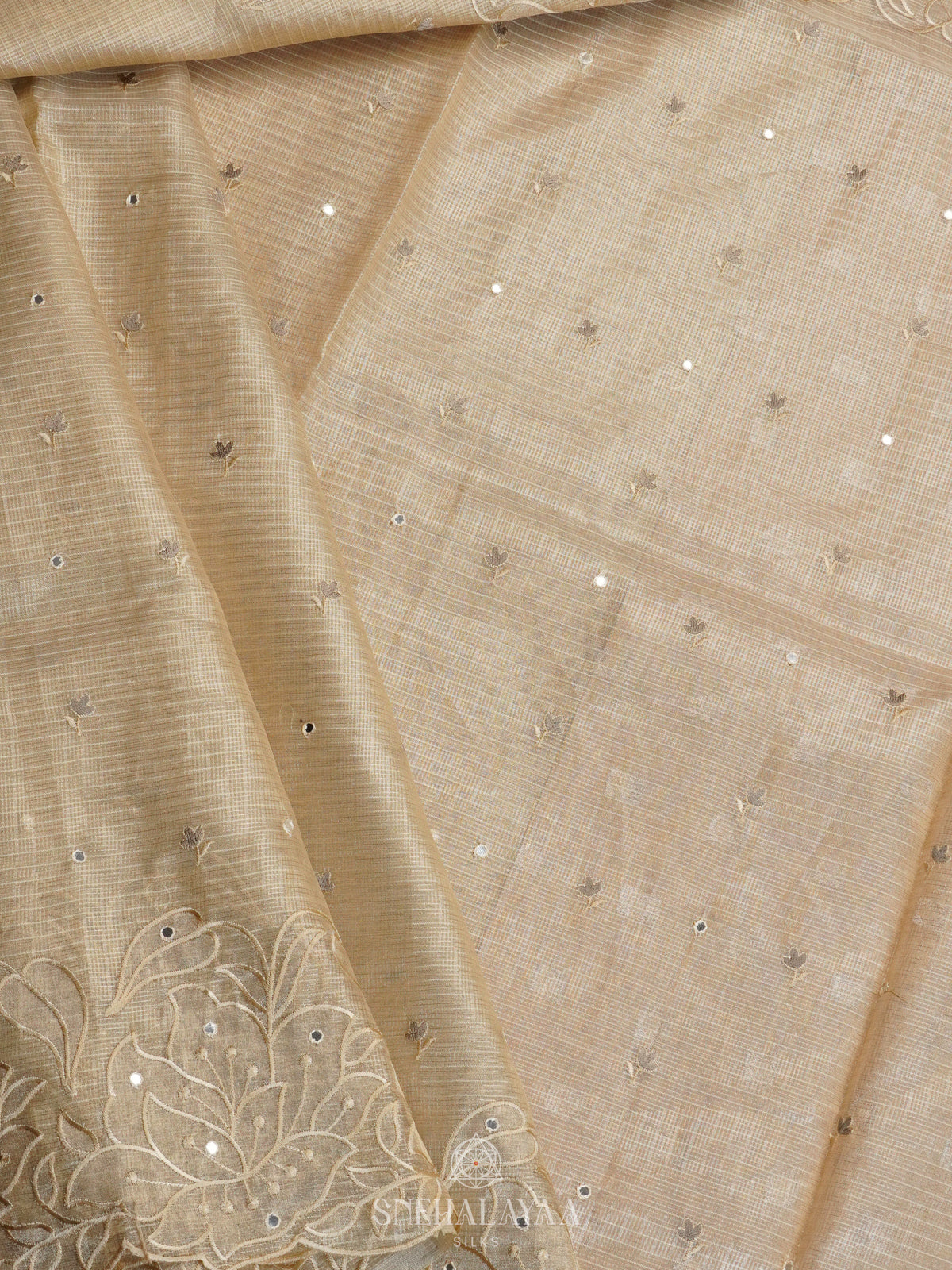 Beige Tissue Kota Saree