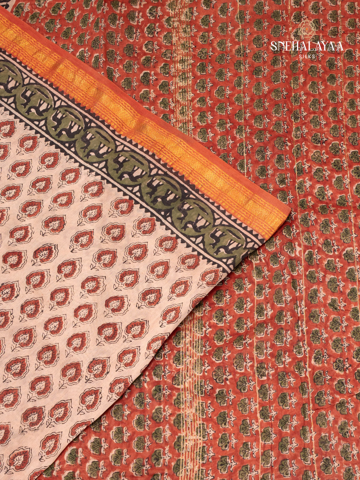 Peach Chanderi Saree