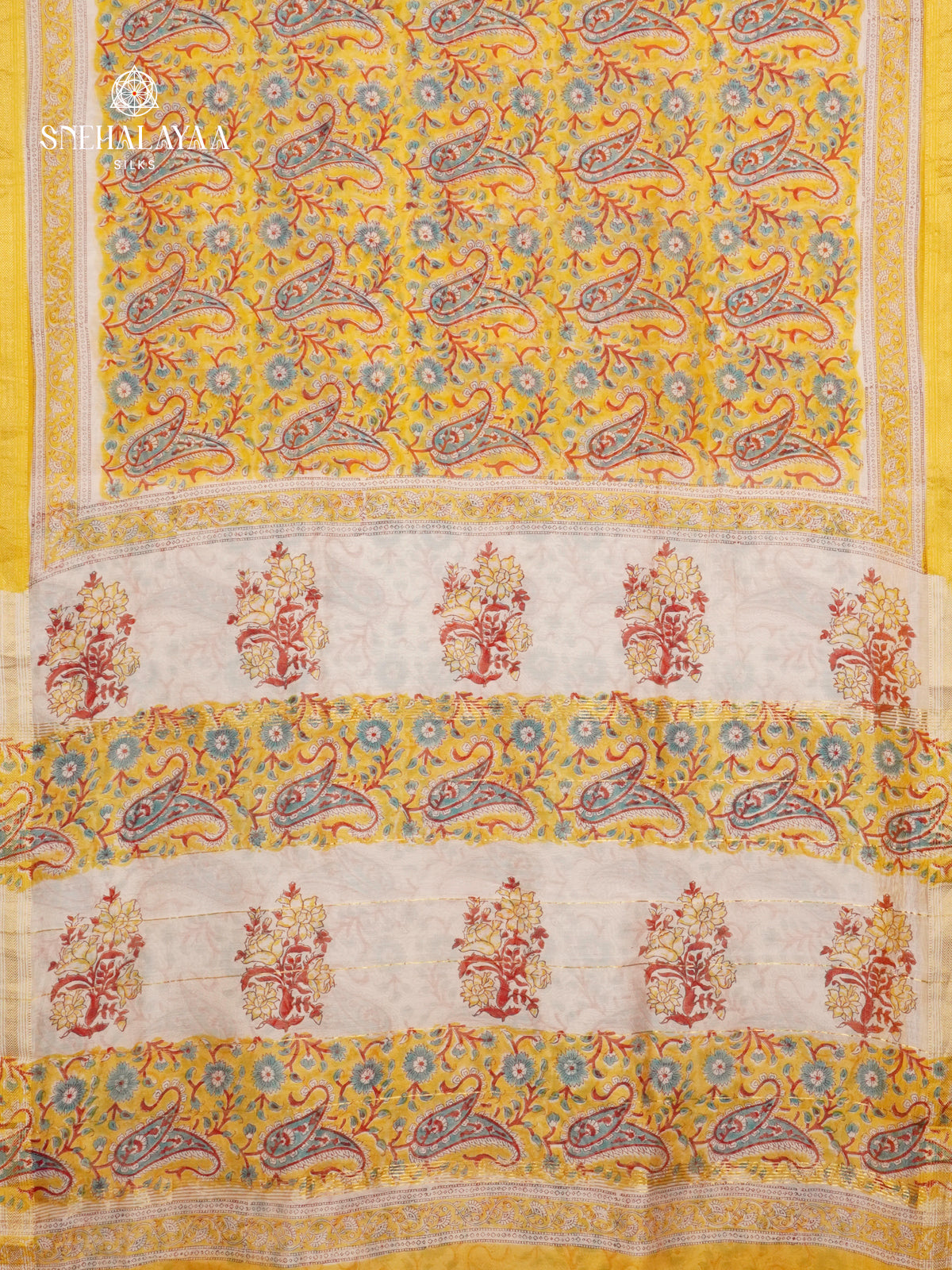 Pale Yellow Chanderi Saree