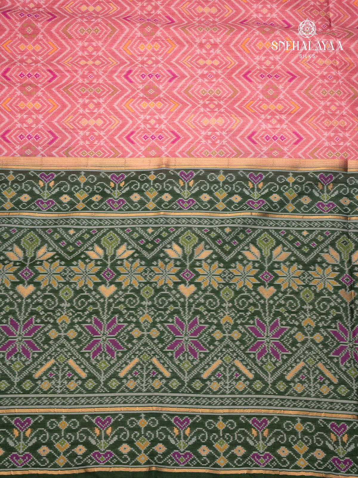 Lavender Ikat Silk Saree