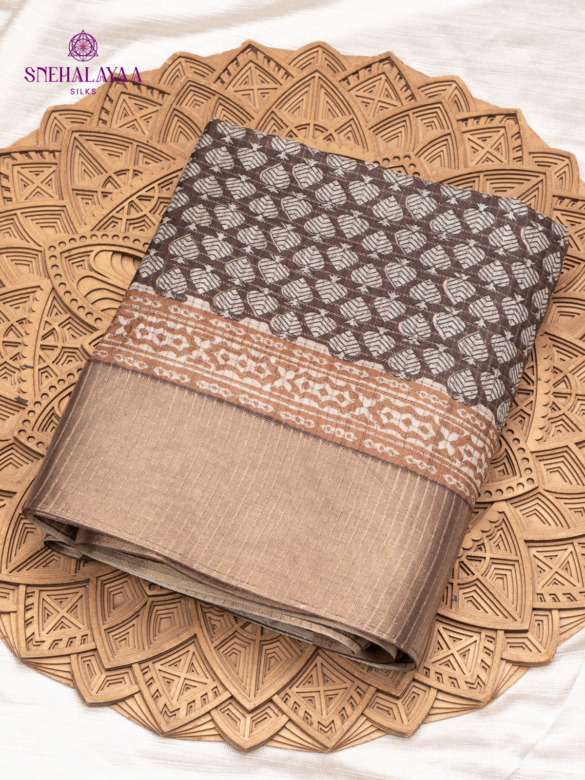 Olive Green Tussar Saree