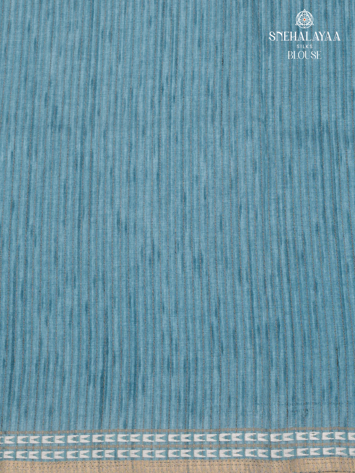 Pale Blue Raw Silk Embroidery Saree