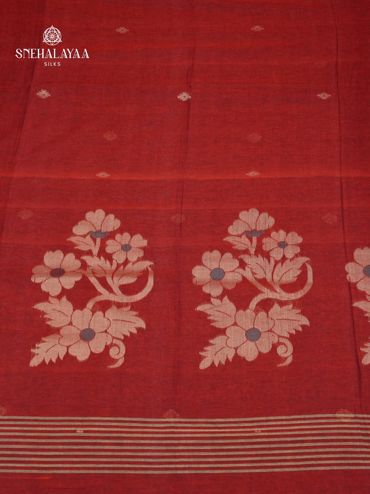 Red Sambalpuri Cotton Saree