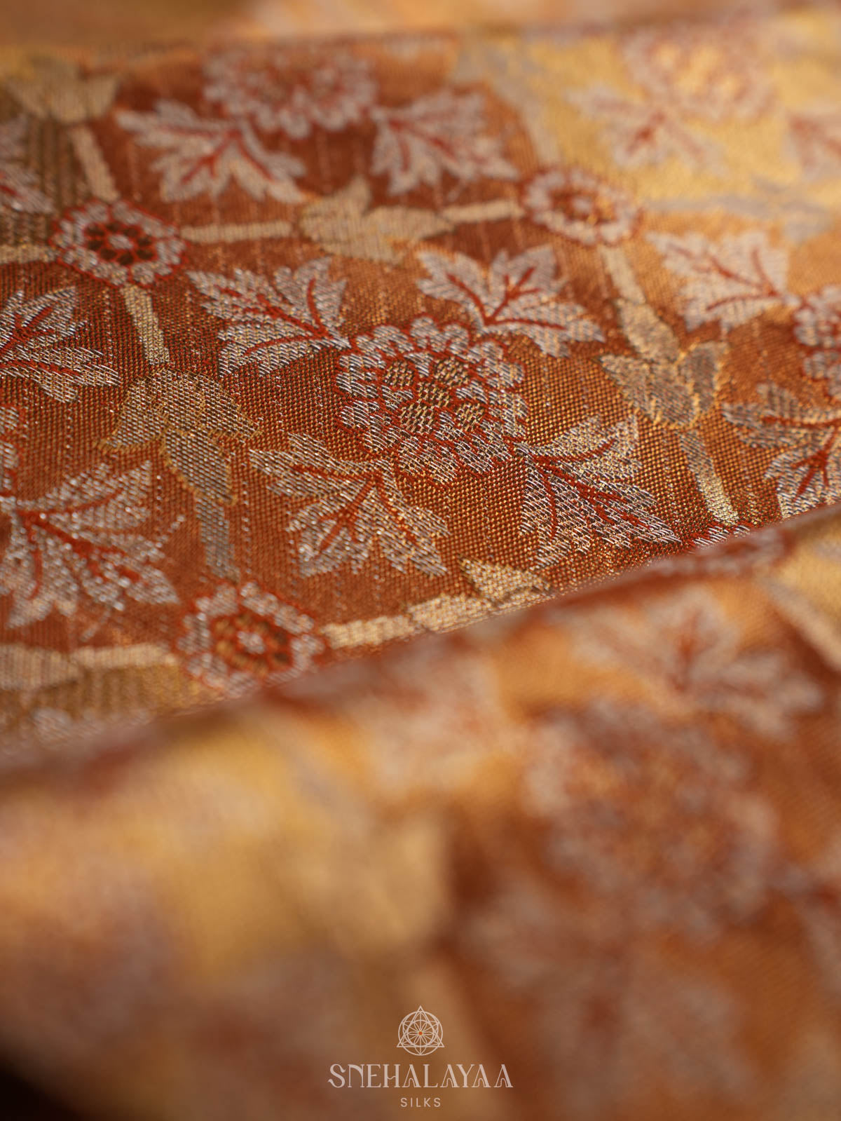 Golden Kanjivaram Silk Saree