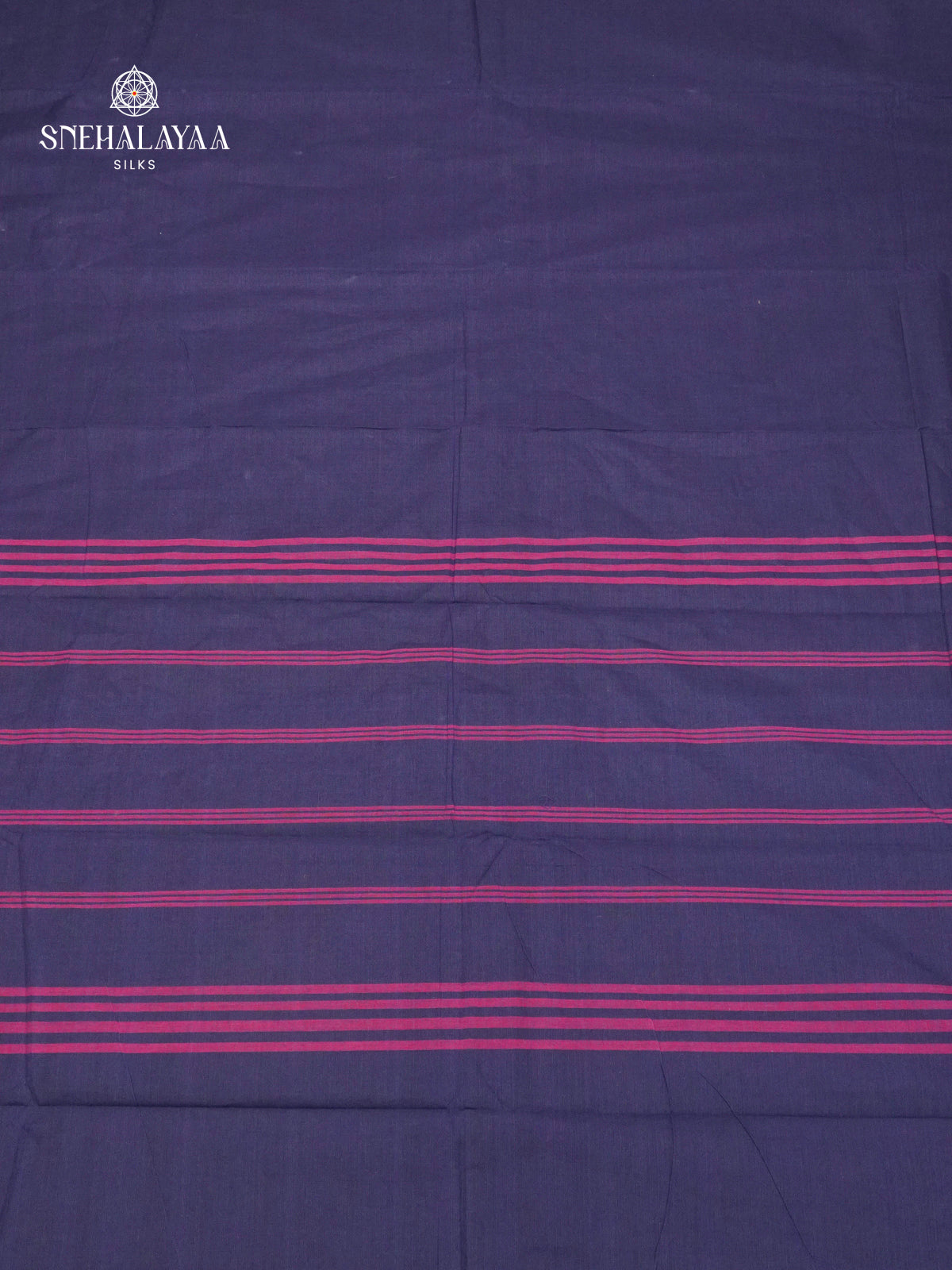 Navy Blue Kanchi Cotton Saree with Traditional Zari Border