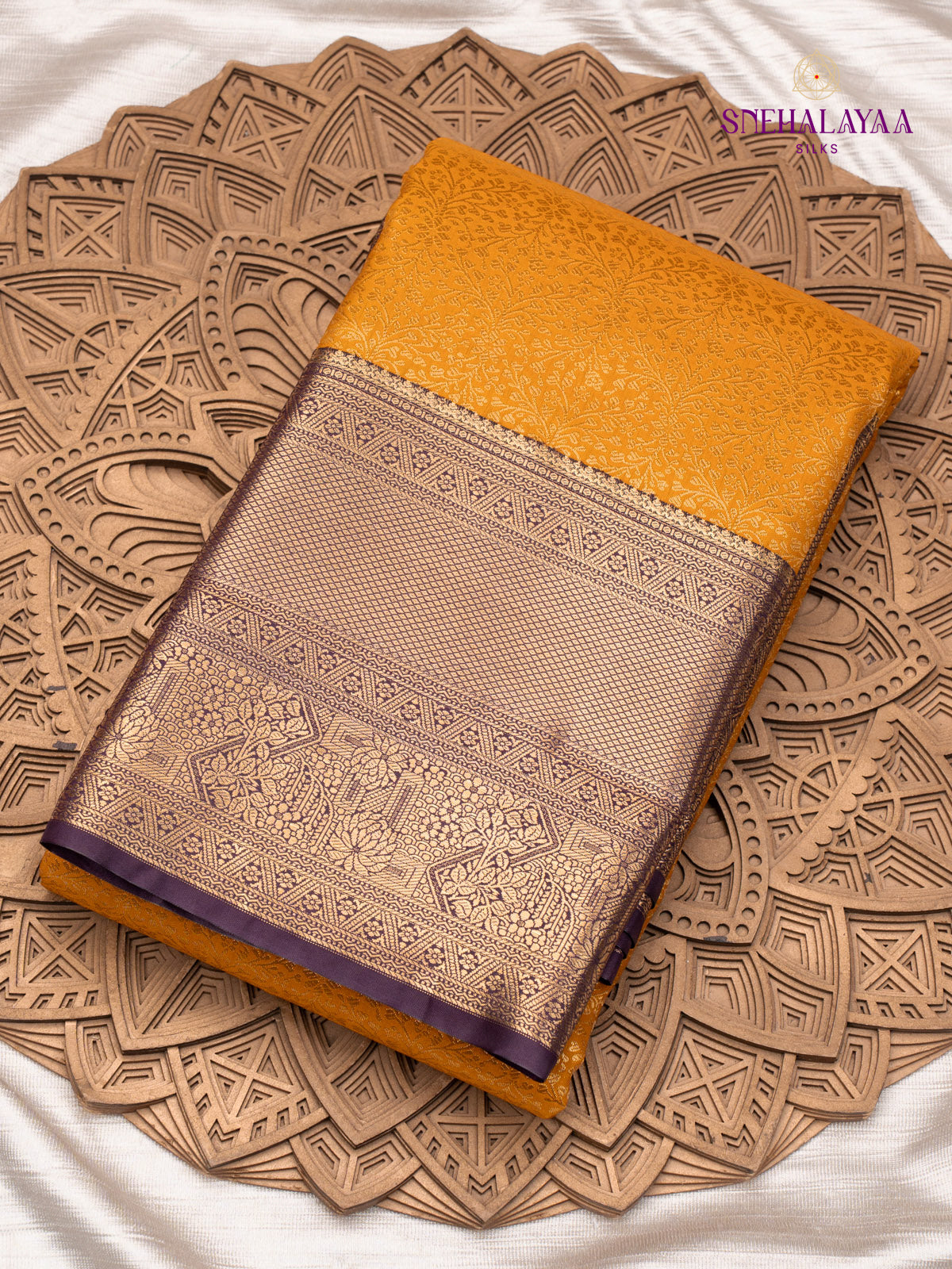 Yellow Art Silk Saree