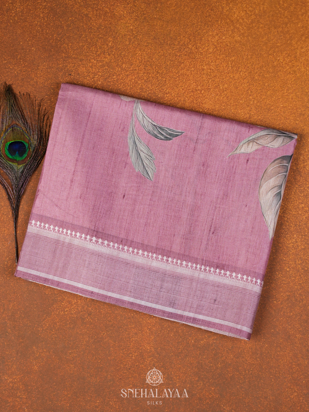 Pale Pink Tussar Saree