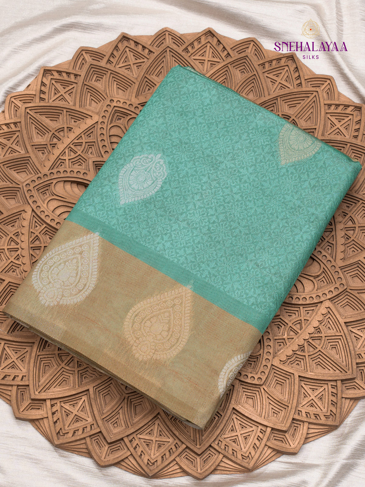 Teal Green Jute Saree