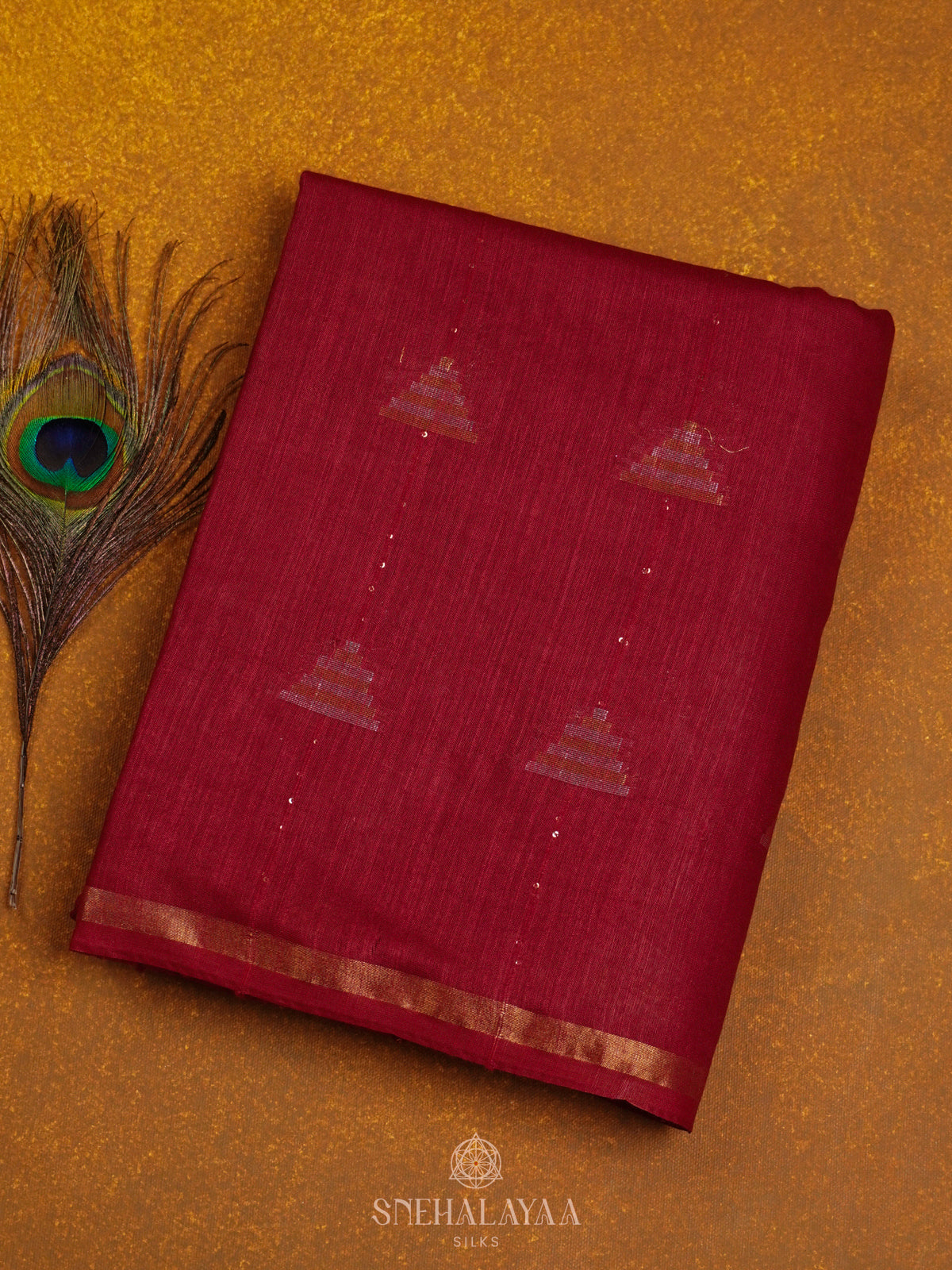 Burgundy Bamboo Silk Saree