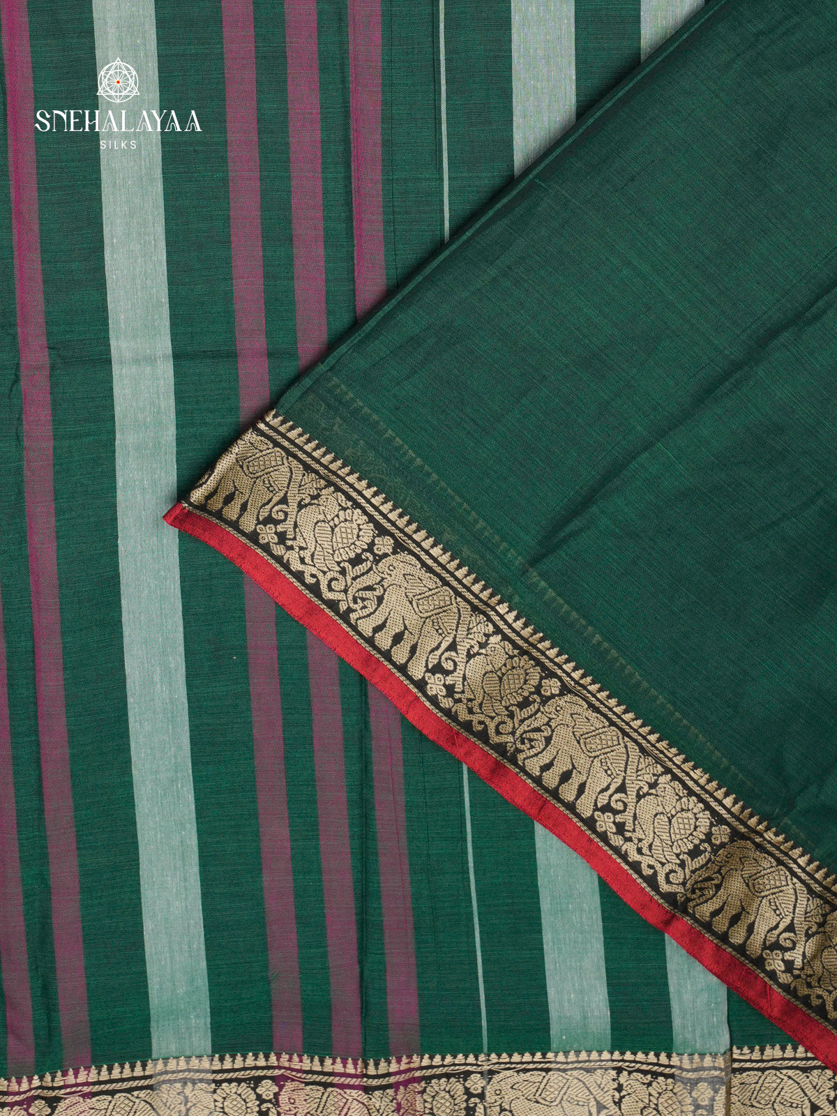 Forest Green Narayanpet Cotton Saree