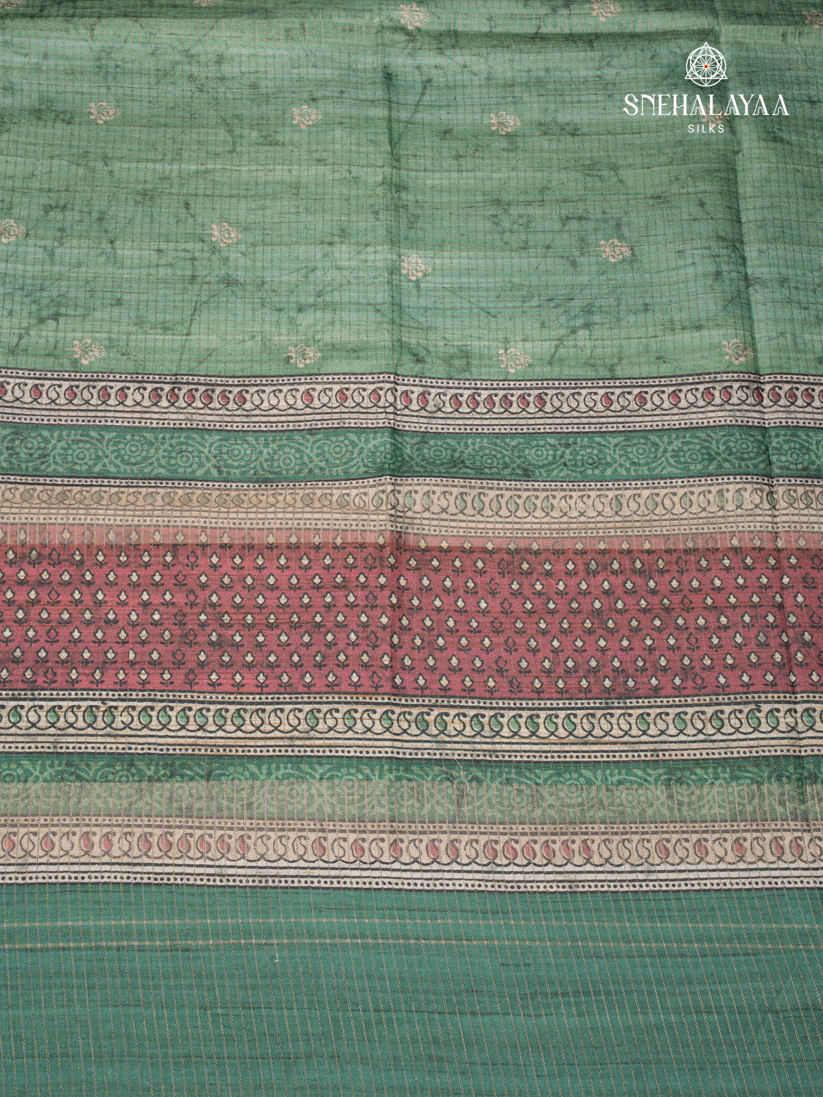 Teal Green Tussar Saree