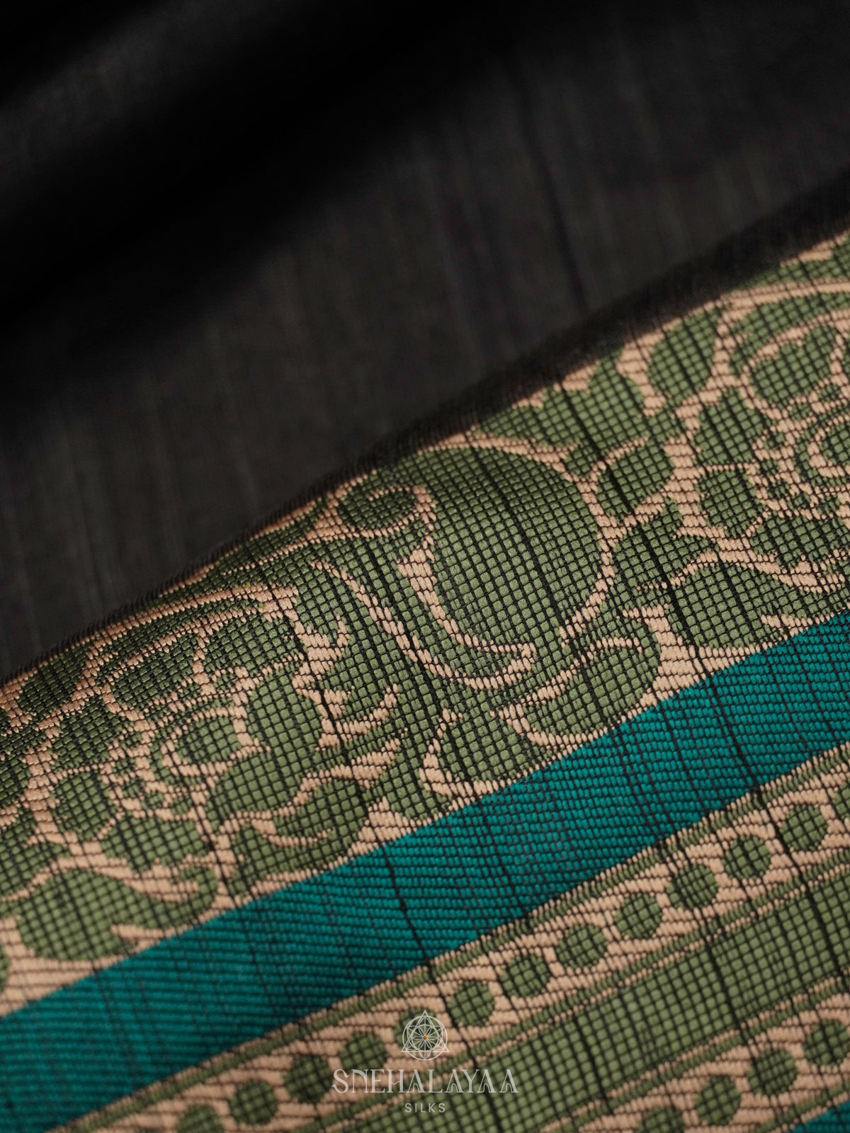 Black Munga Tussar Saree