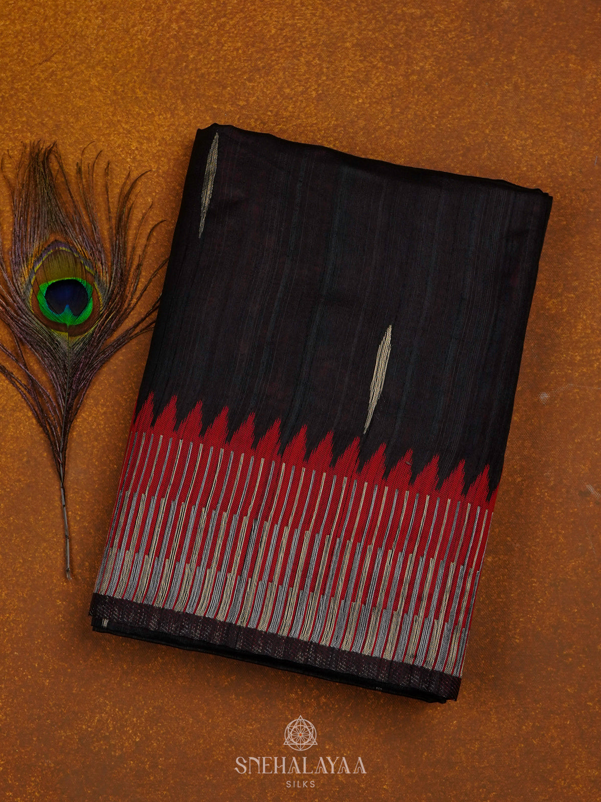 Black Munga Tussar Saree