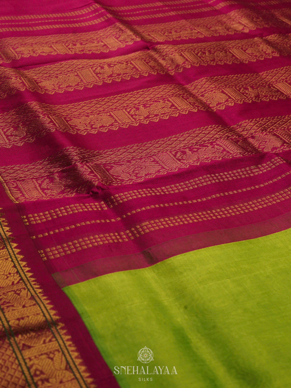 Green Kanchi Silk Cotton Saree