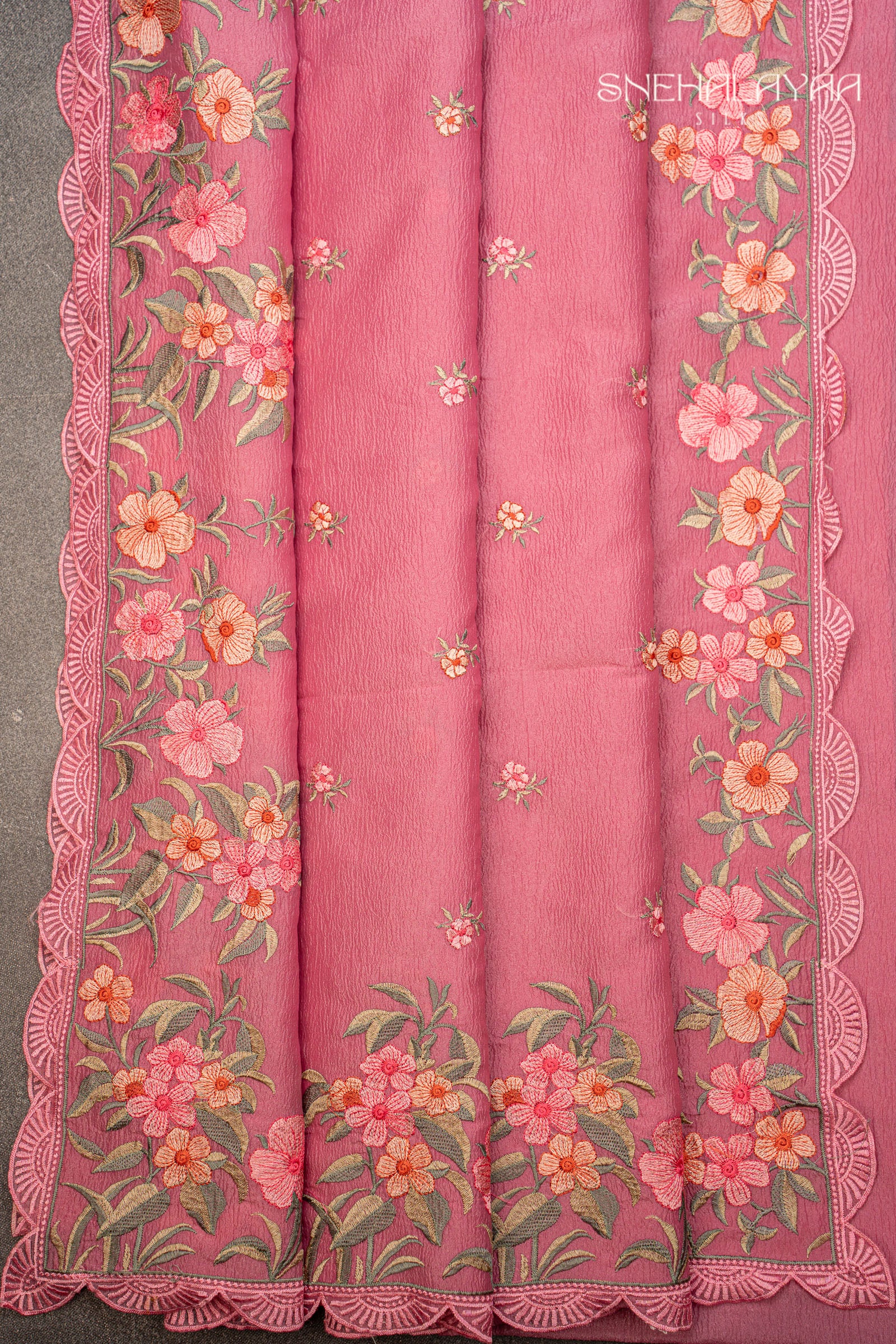 Rouge Pink Crush Tissue Saree