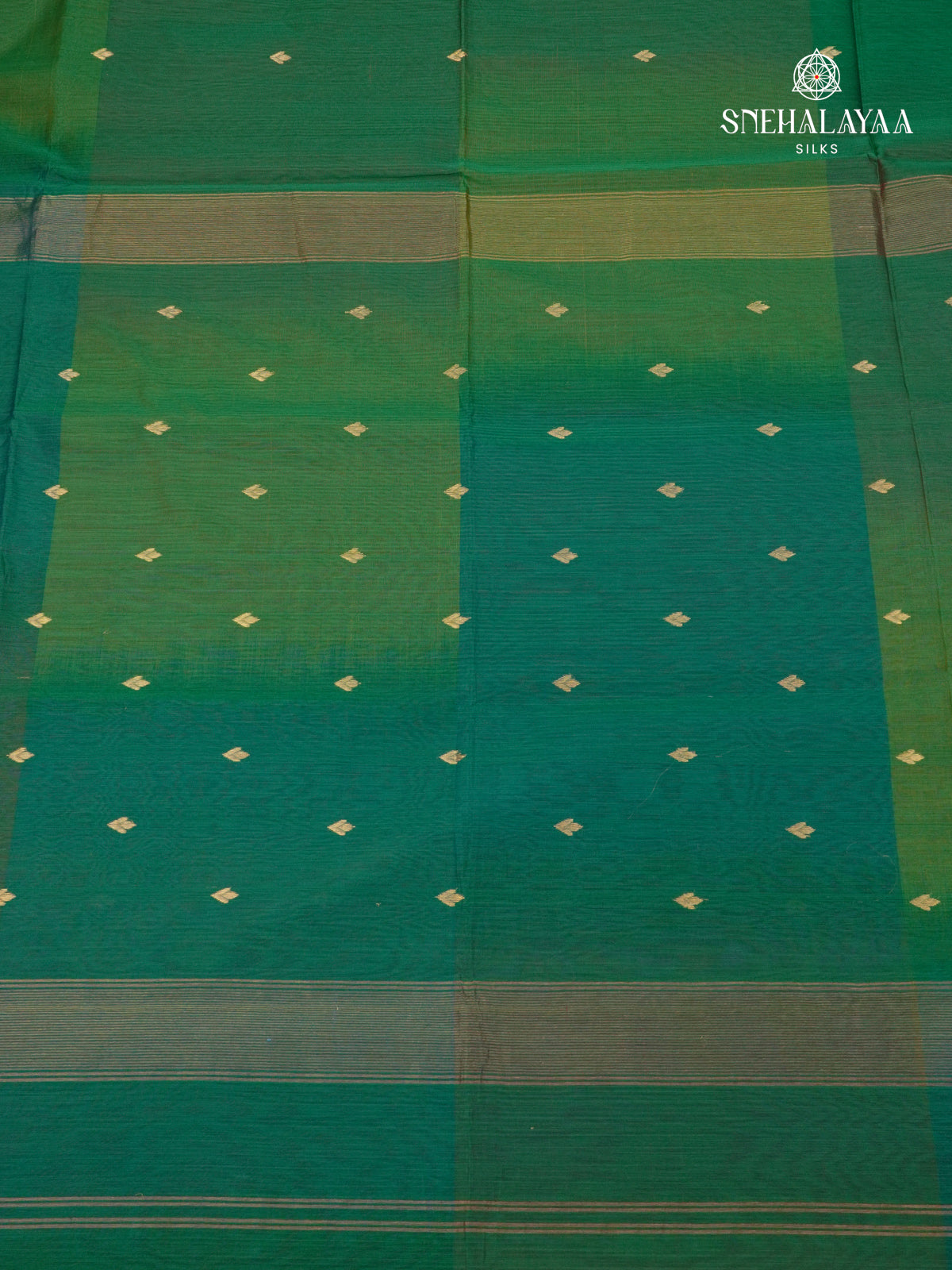 Emerald Green Maheshwari Silk Cotton Saree