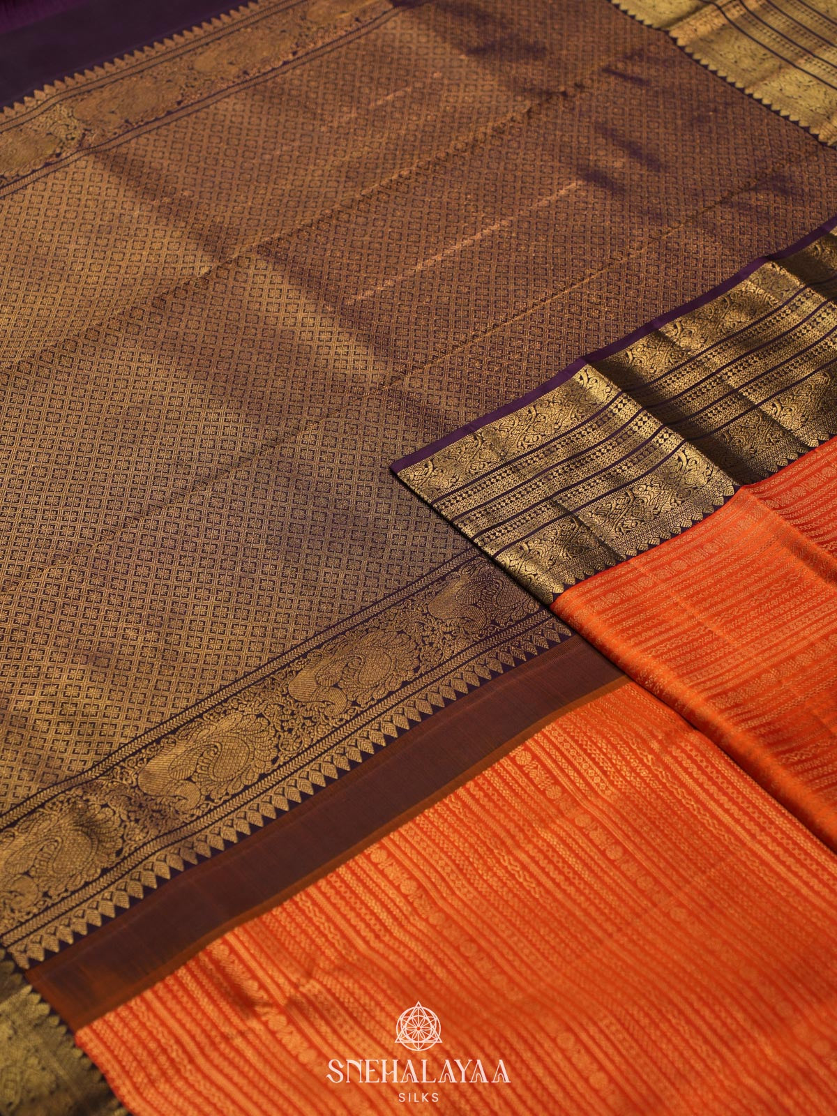 Orange Kanjivaram Silk Saree