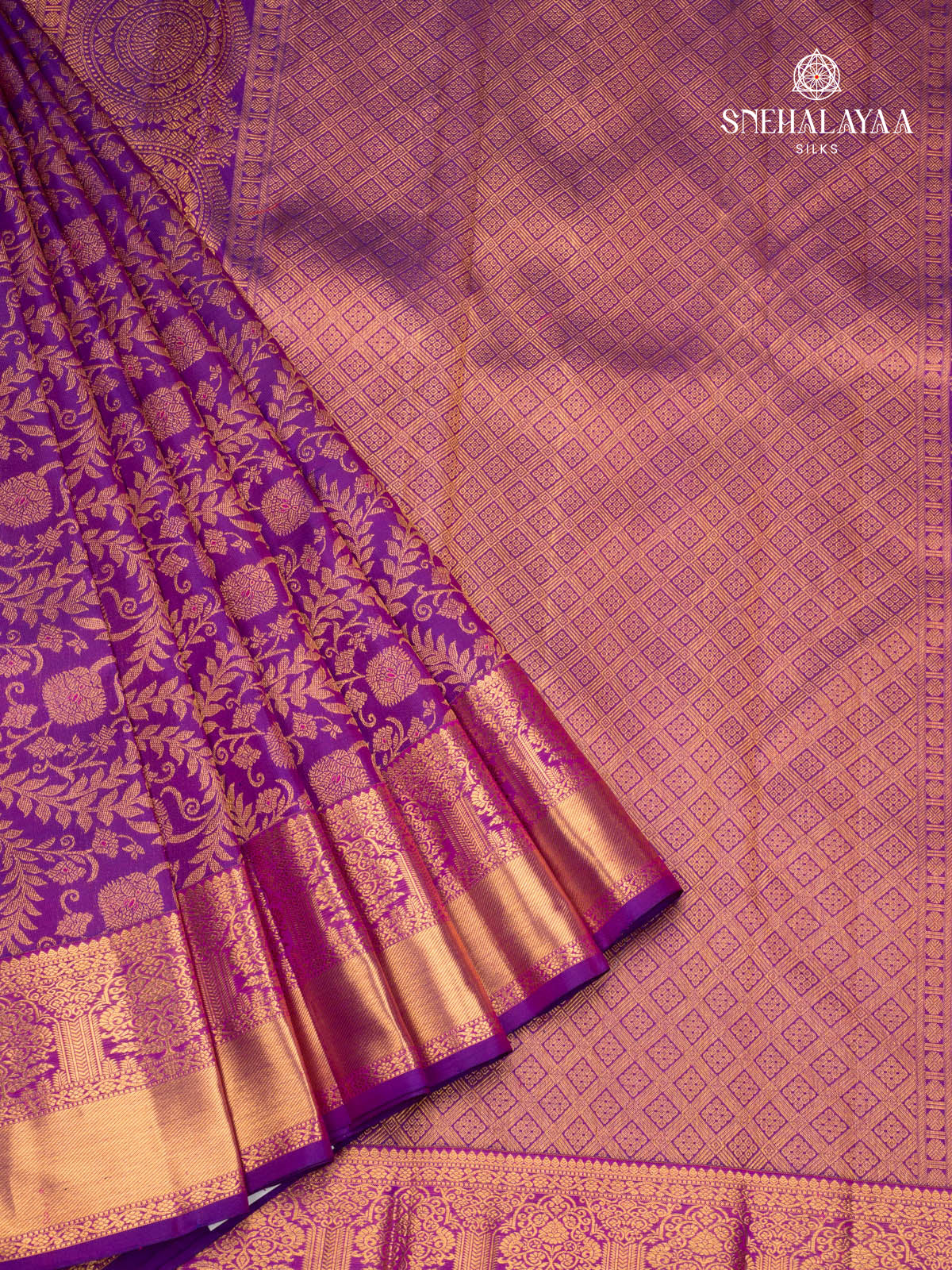 Violet Kanjivaram Silk Saree