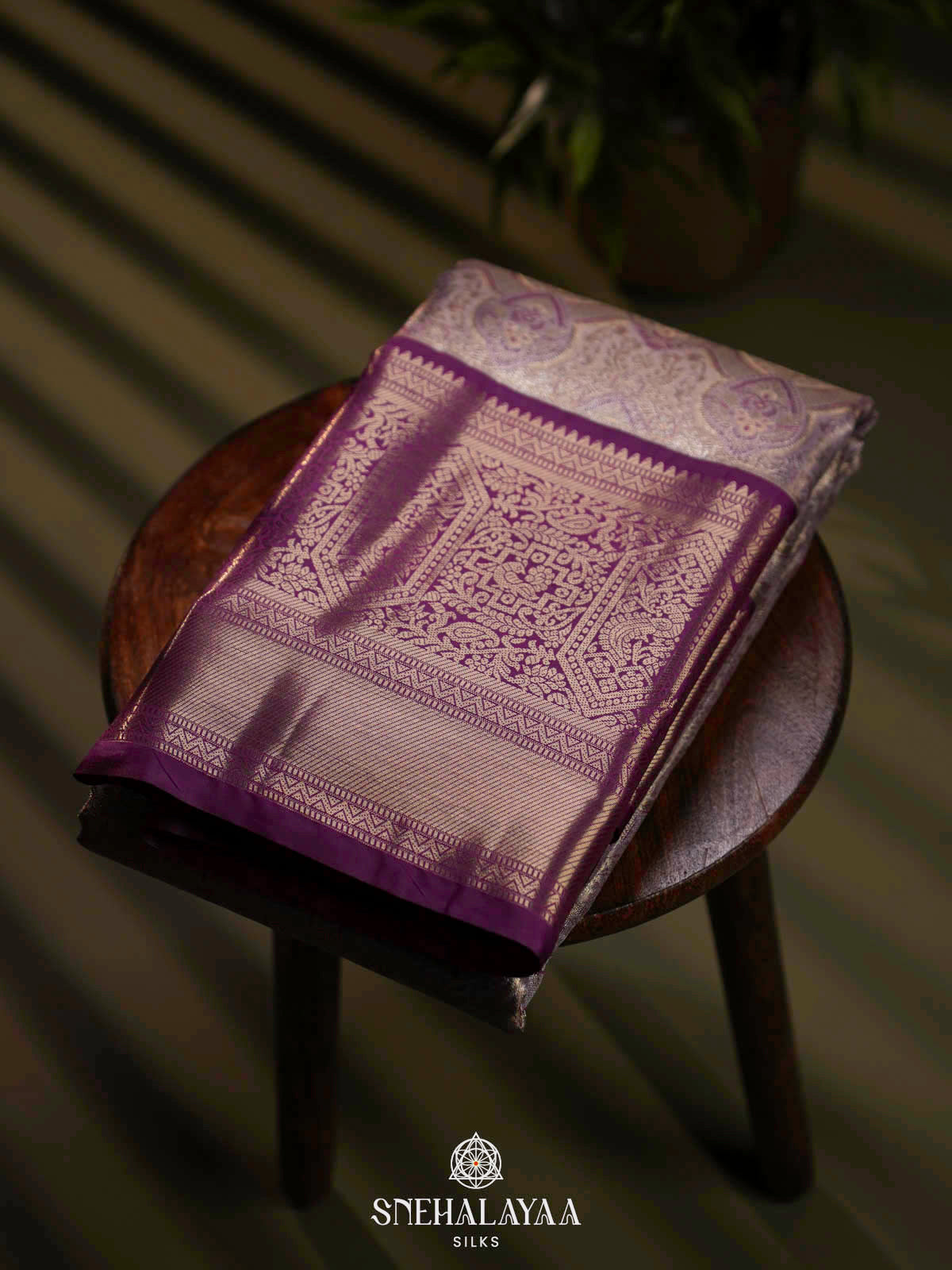 Cream Art Silk Saree