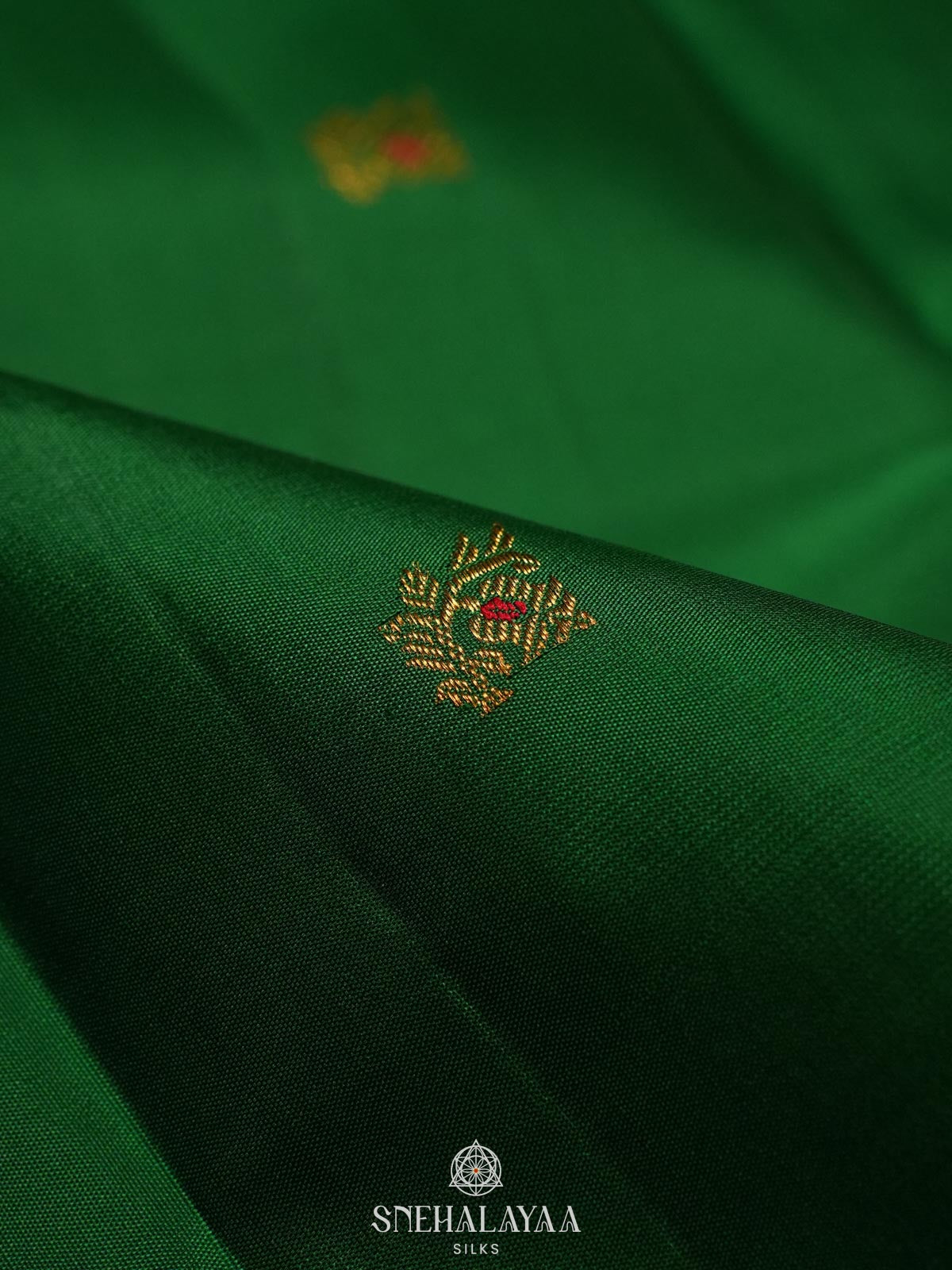 Emerald Green Kanjivaram Silk Saree
