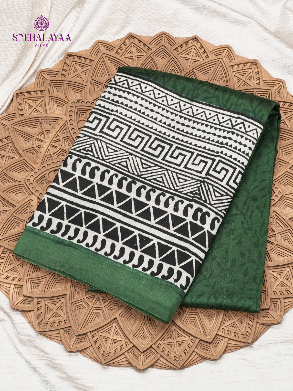 Green Tussar Silk Saree