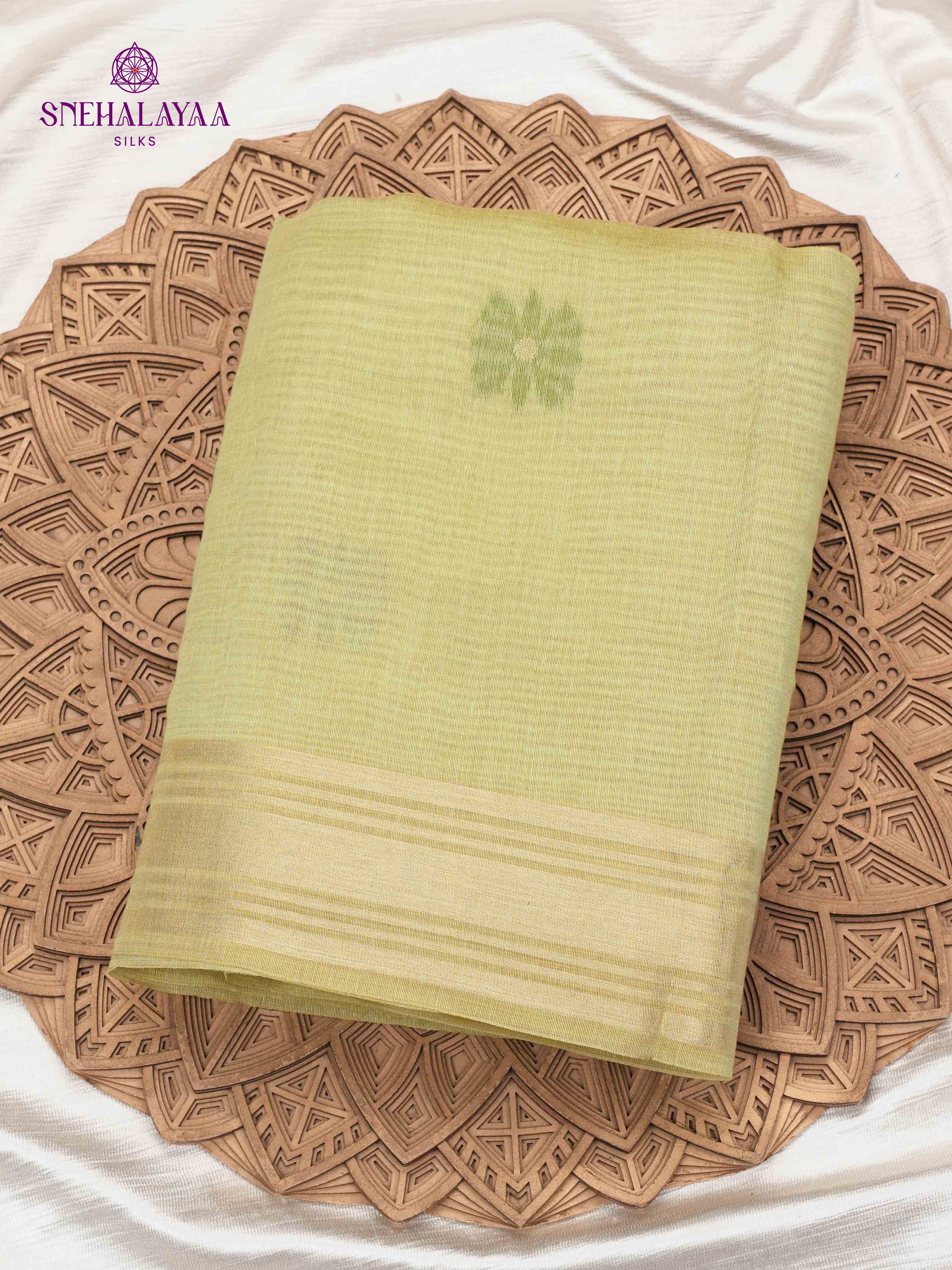 Olive Green Munga Cotton Saree