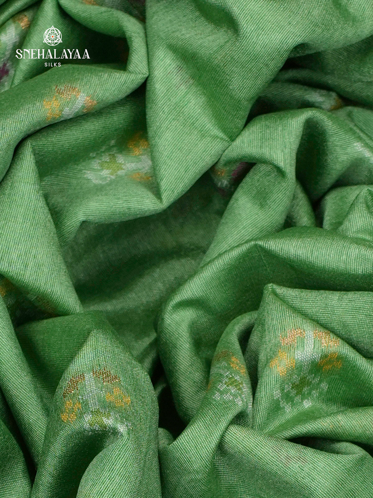 Teal Green Ikat Saree