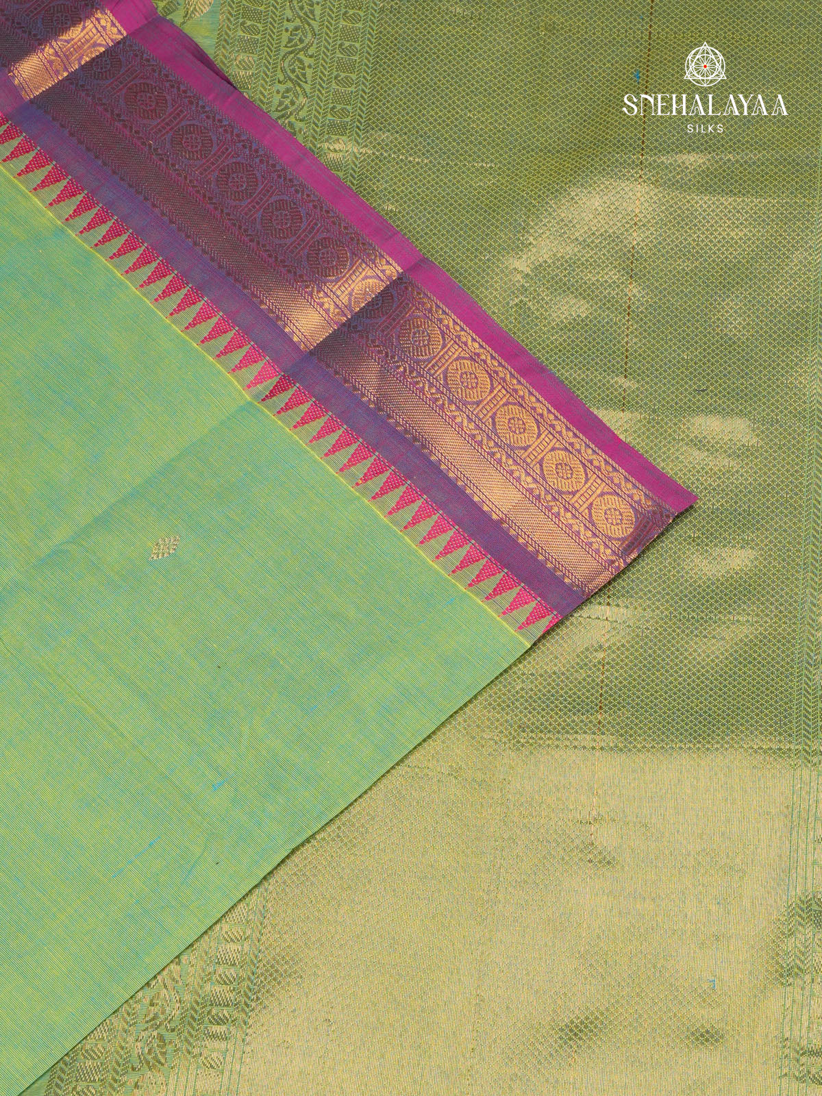 Teal Green Kanchi Cotton Saree
