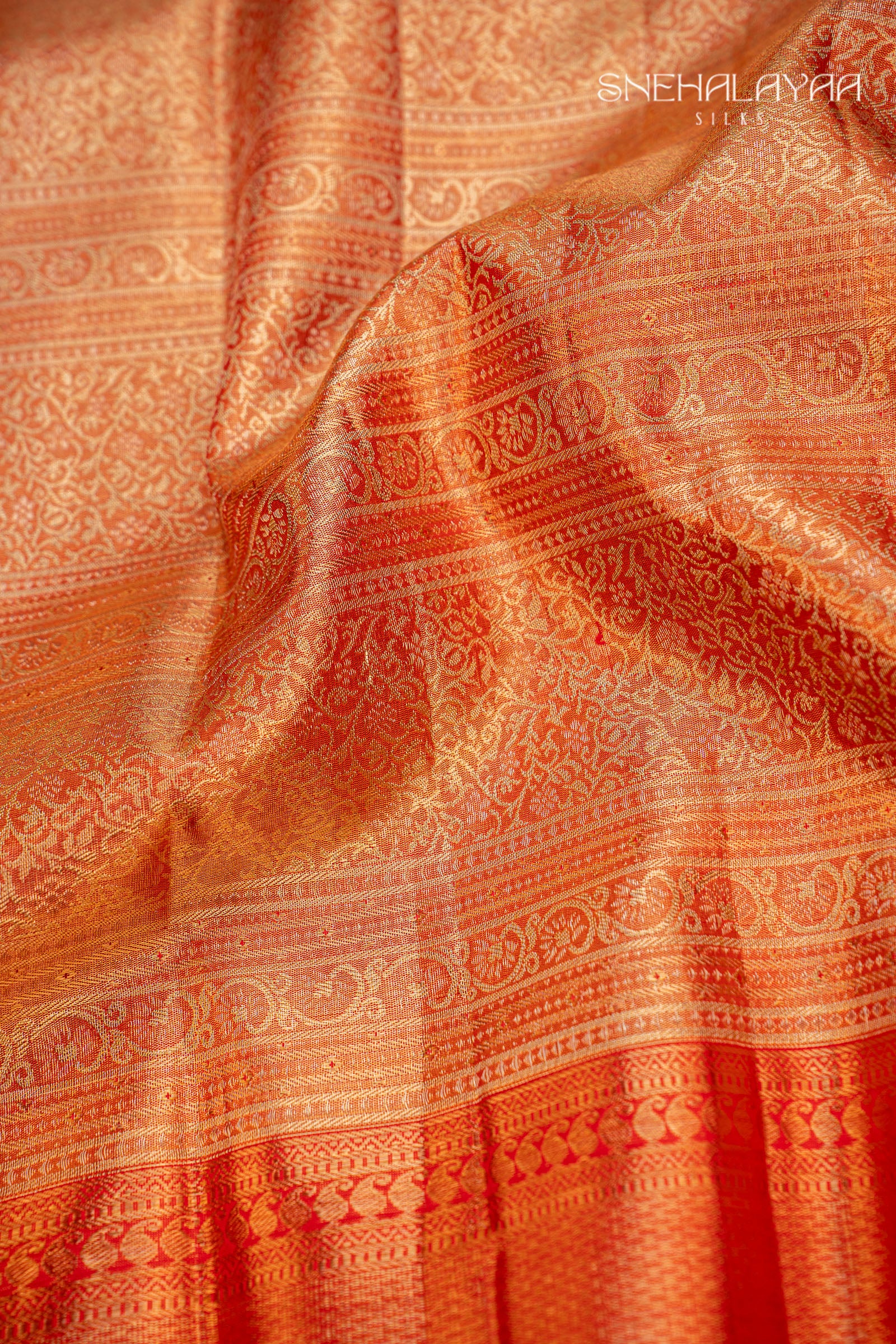 Rose Red Kancheevaram Tissue Silk Saree