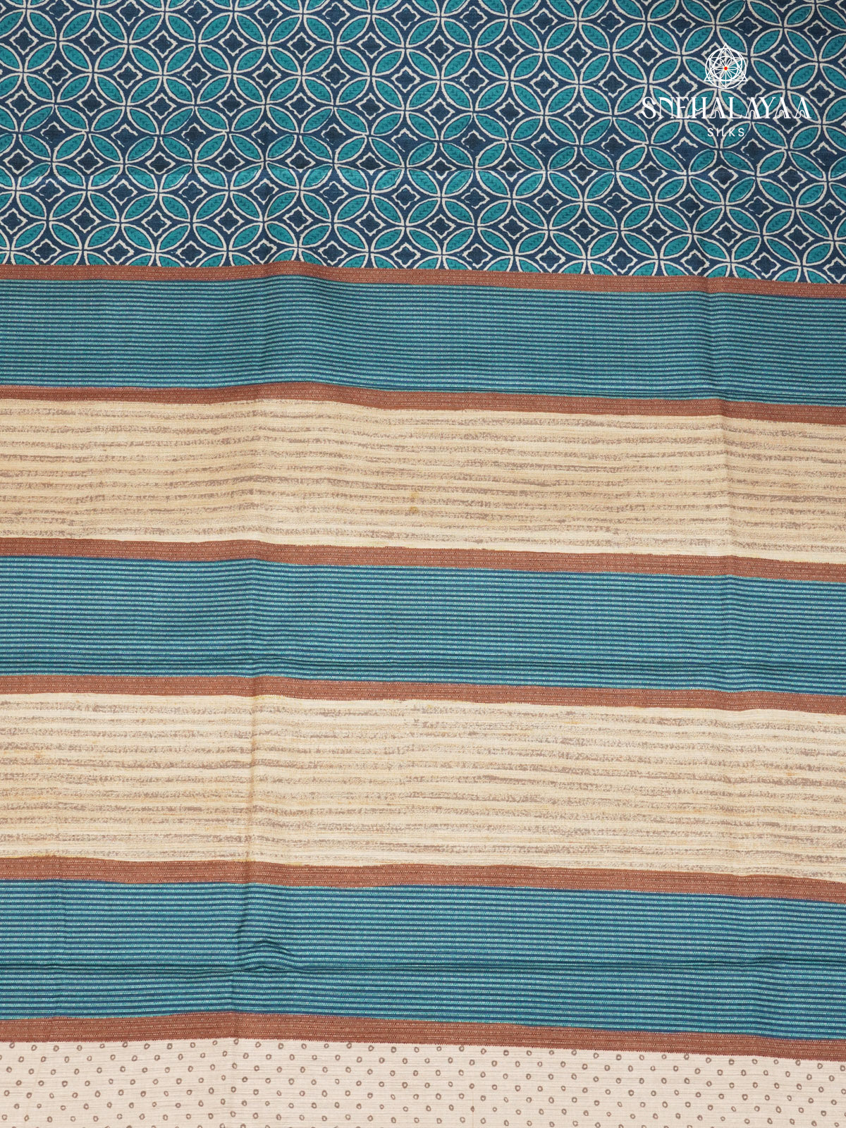 Navy Blue Tussar Saree