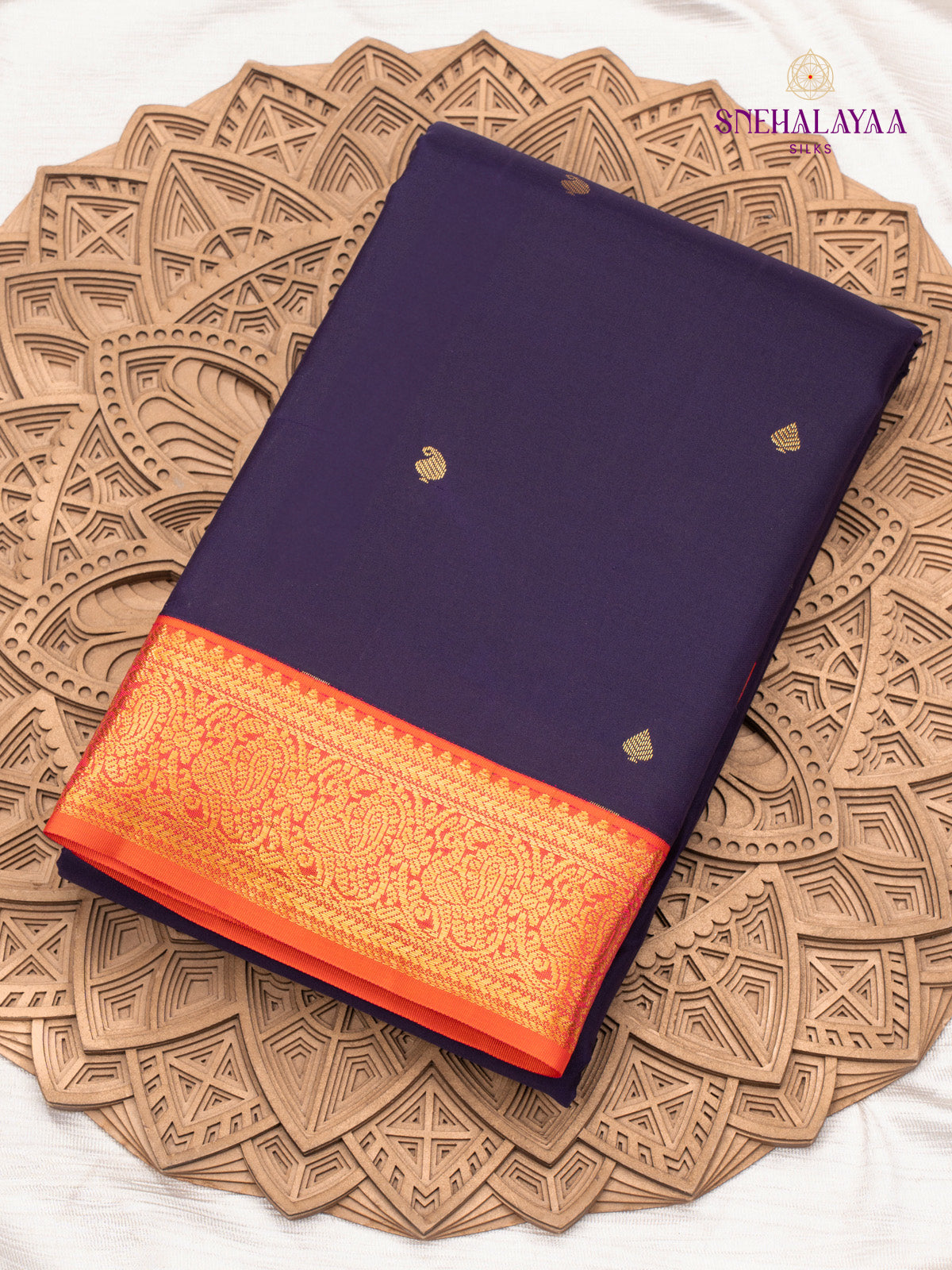 Navy Blue Kanjivaram Silk Saree