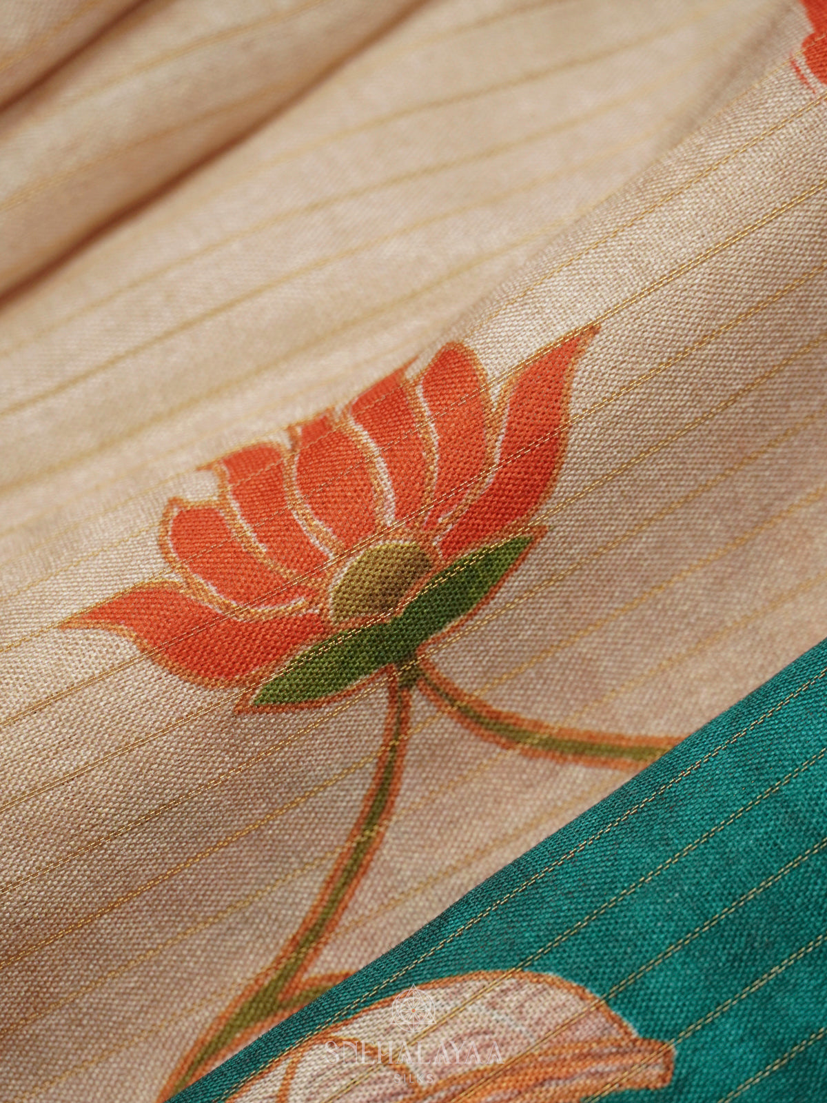 Beige Tussar Saree