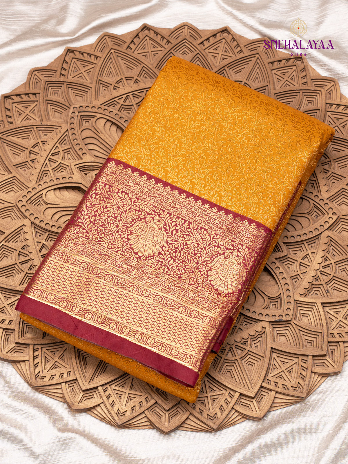 Yellow Art Silk Saree