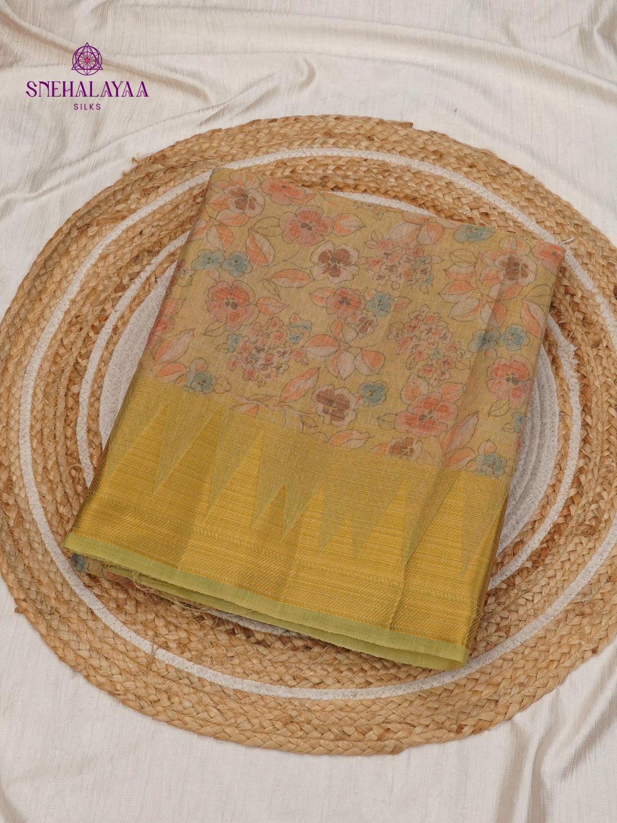 Beige Linen Tissue Saree