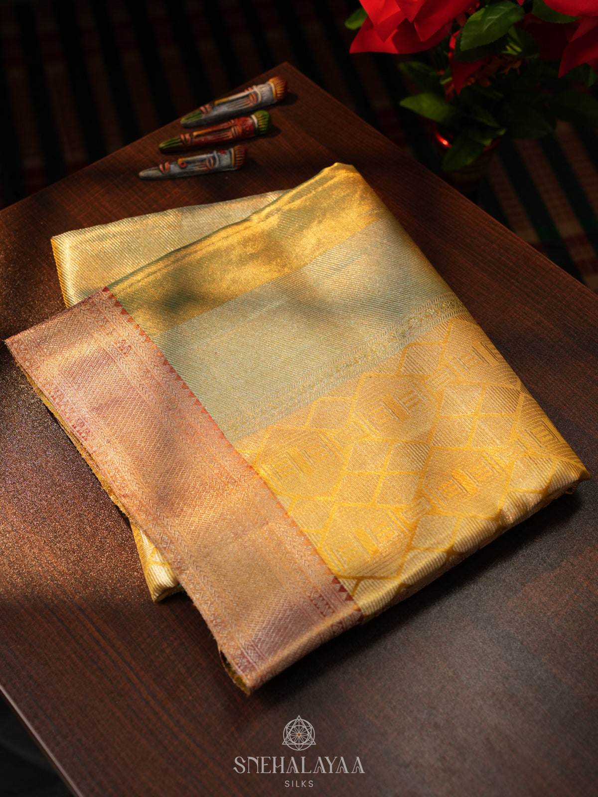 Pale Yellow Kanjivaram Silk Saree