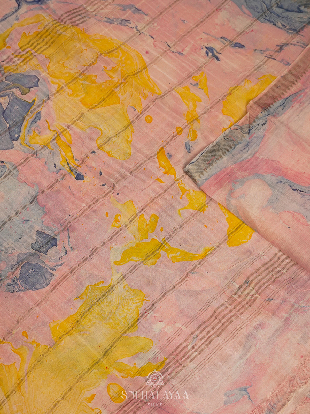 Pale Pink Mangalagiri Printed Saree