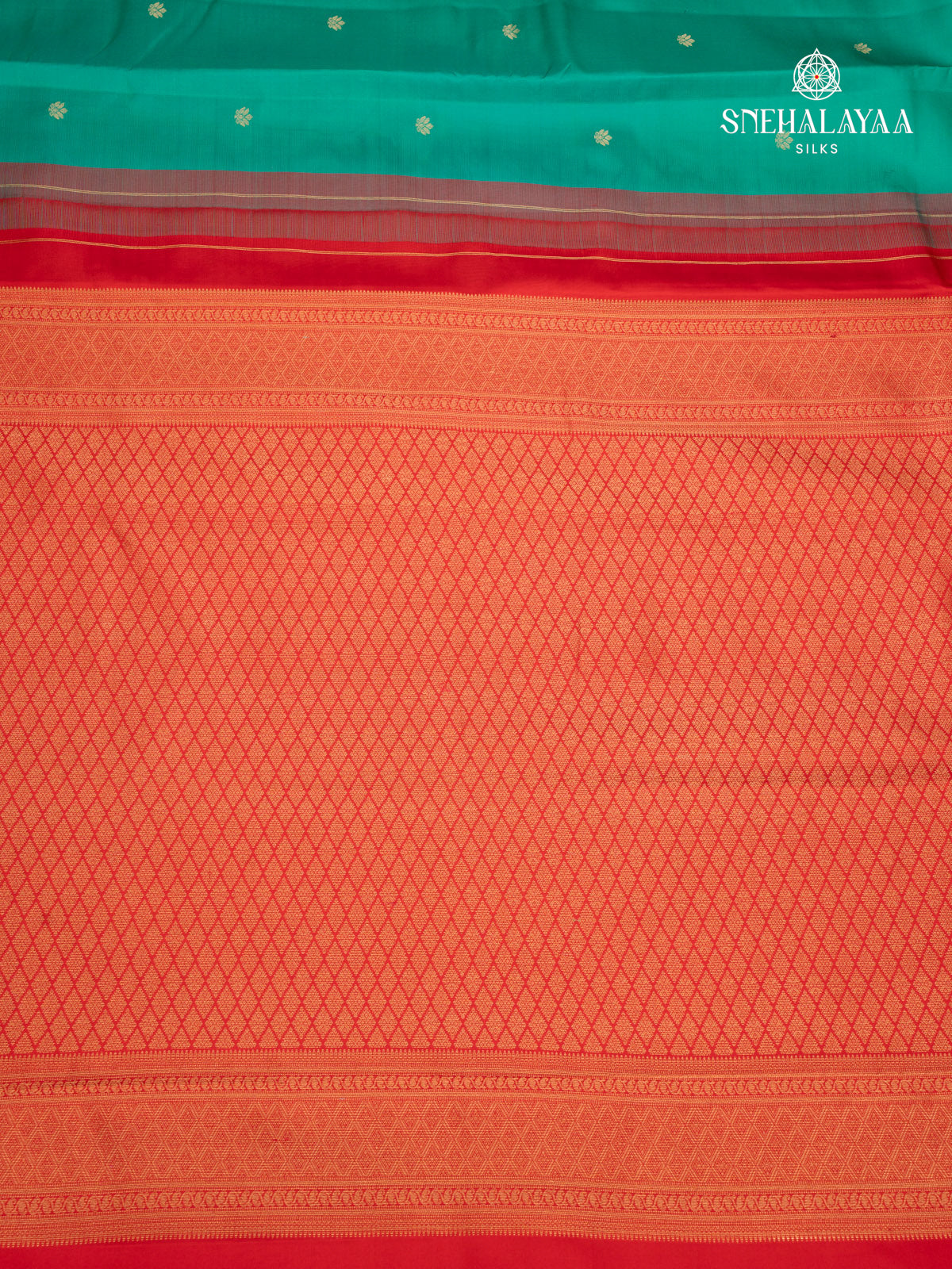 Teal Green Korvai Kanjivaram Silk Saree