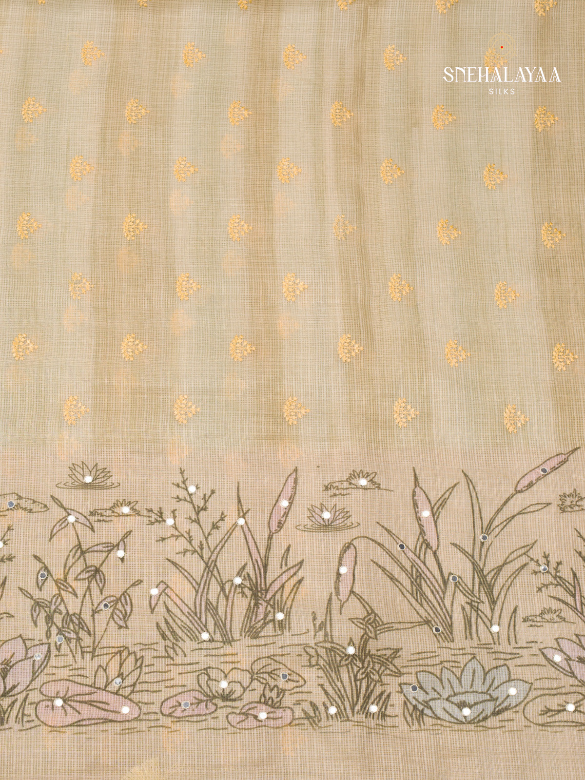 Sandal Kota Embroidery Saree