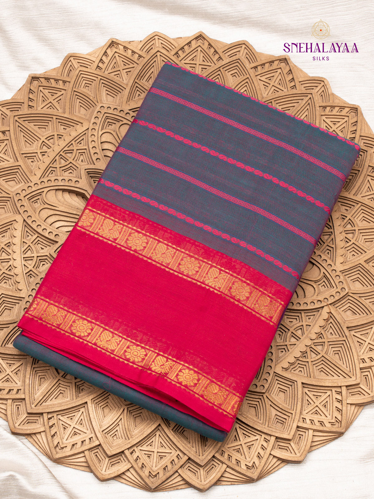 Blue Chettinad Cotton Saree