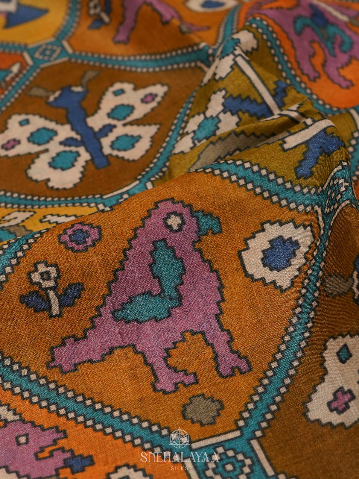 Mustard Tussar Saree