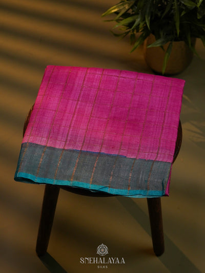 Pink Tussar Saree