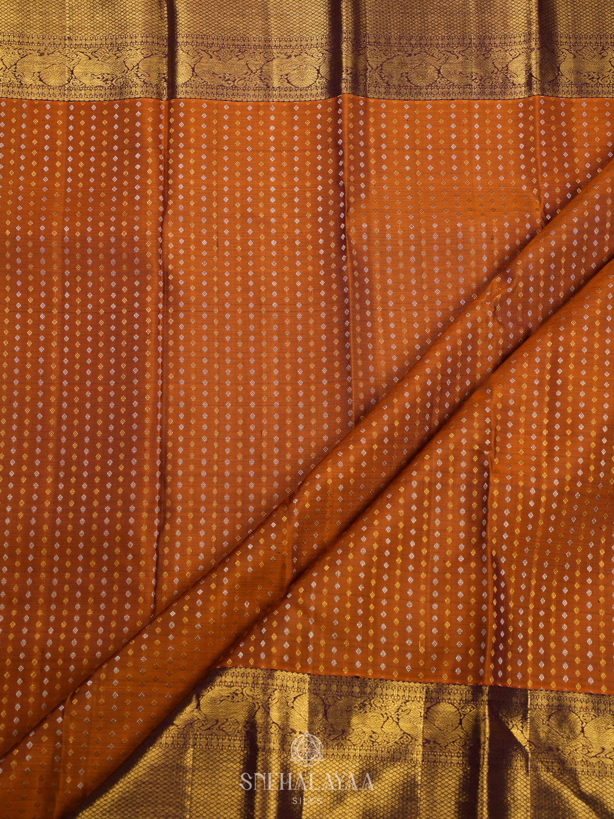Orange Kanjivaram Silk Saree
