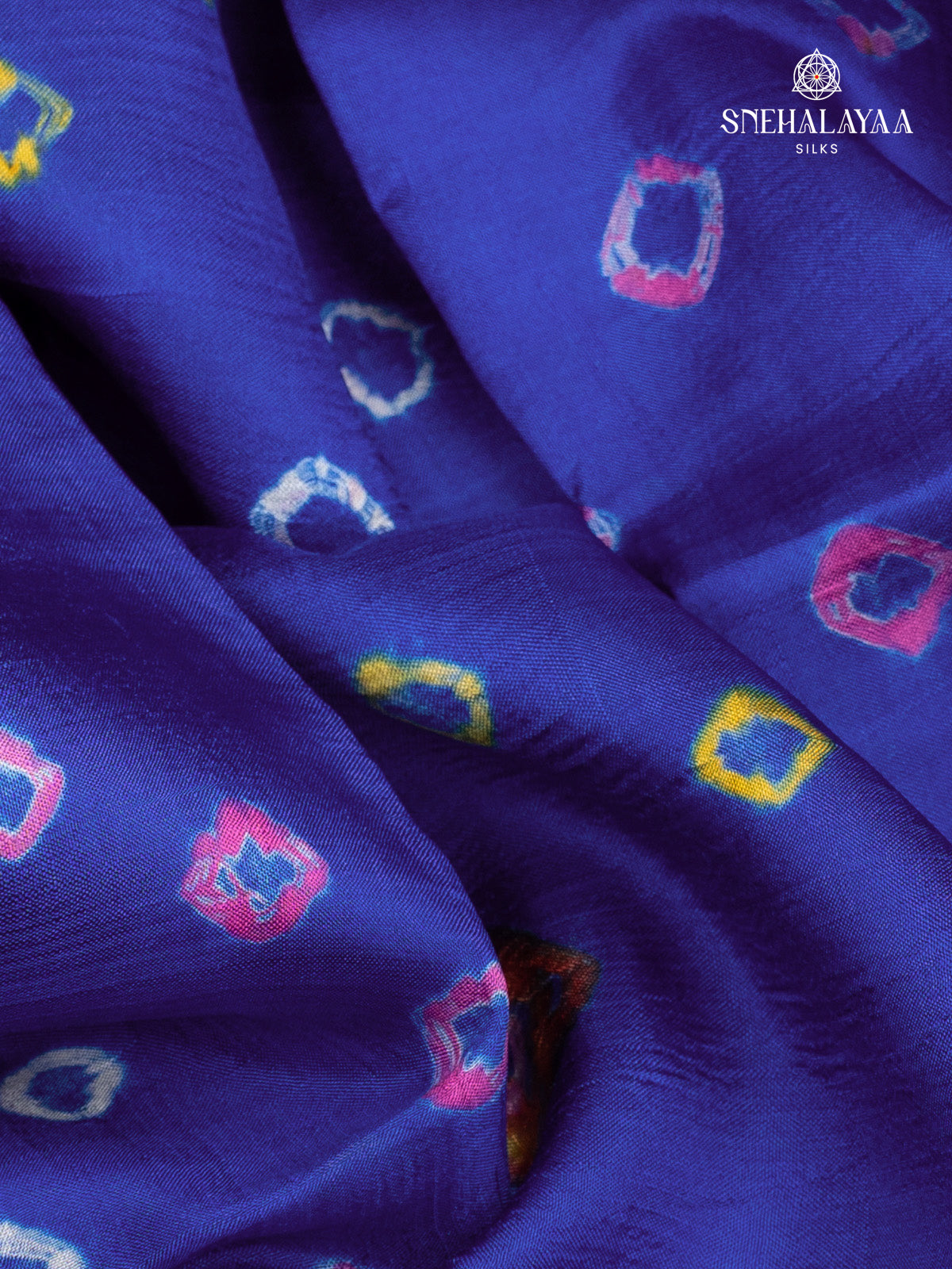 Blue Tussar with Bandhini Design Saree