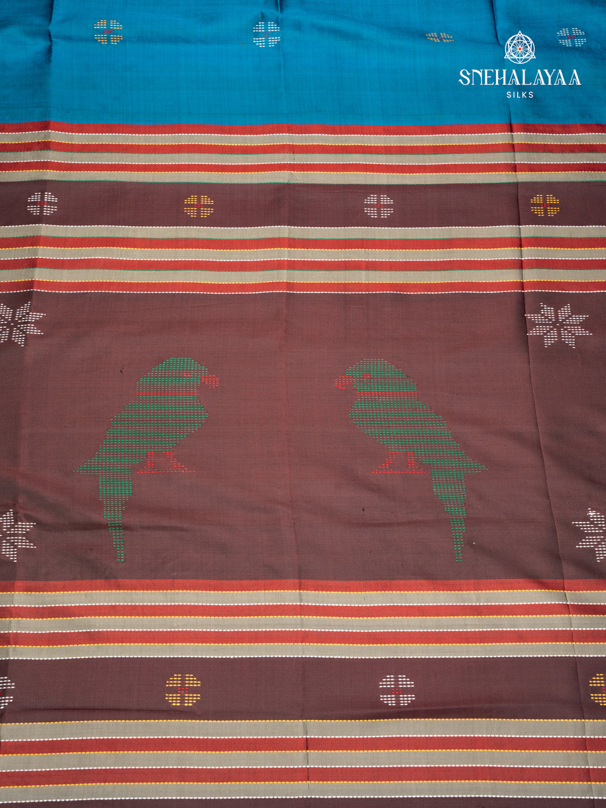 Blue Katan Silk Saree