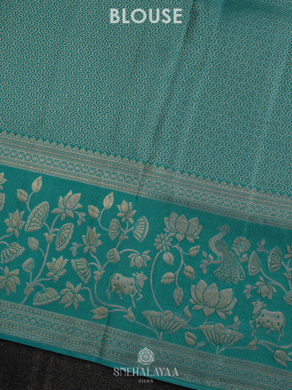 Teal Blue Kanjivaram Silk Saree