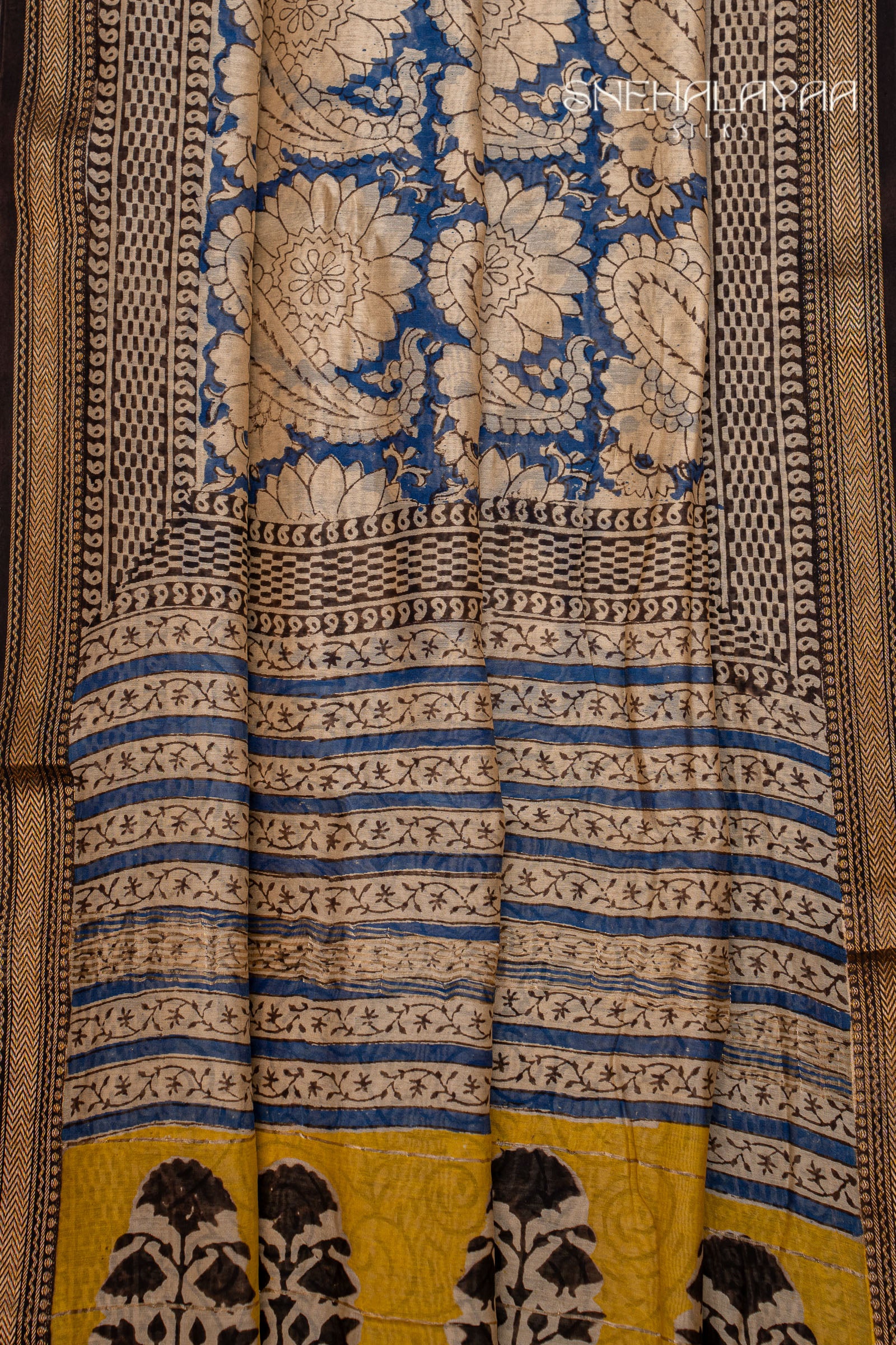 Aegean Blue Chanderi Saree