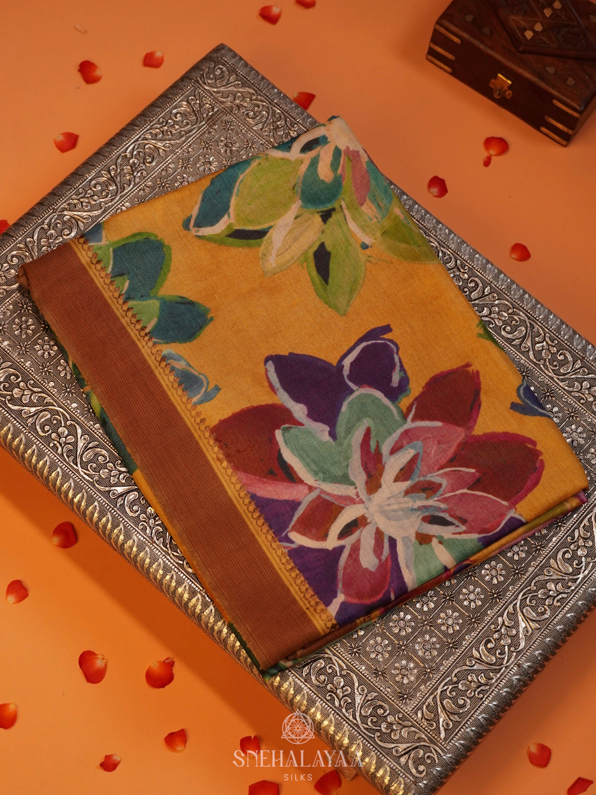 Yellow Tussar Saree
